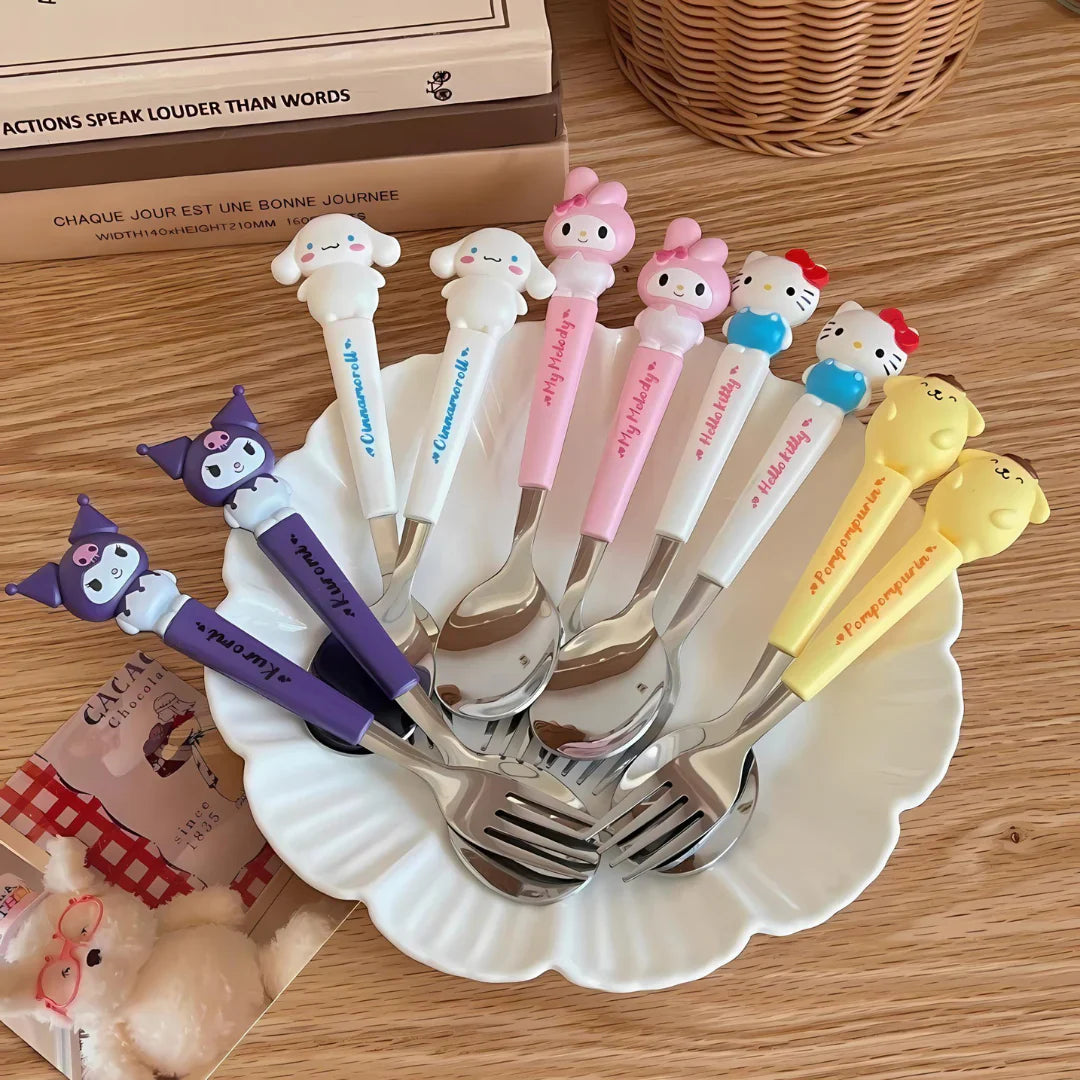 Cute Cartoon Spoon & Fork Kids - Tableware Set