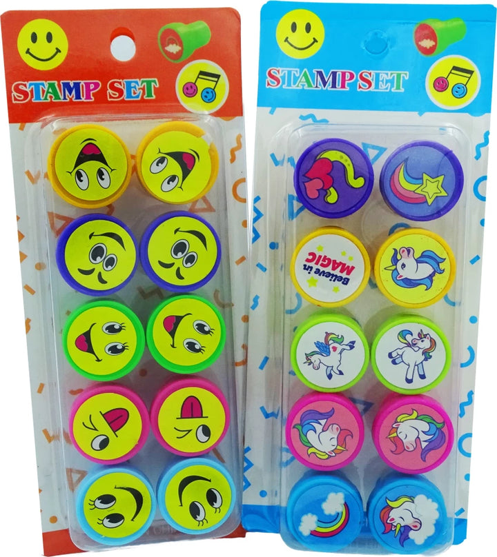 Classic Pack of 10 Smiley Stamps for Birthday Return Gifts for Kids|Smiley or Emoji Theme
