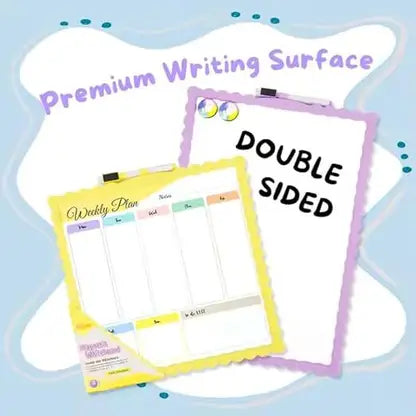 Magnetic Whiteboard with to-Do List RANDOM COLOUR Yellow, Pink, Blue board