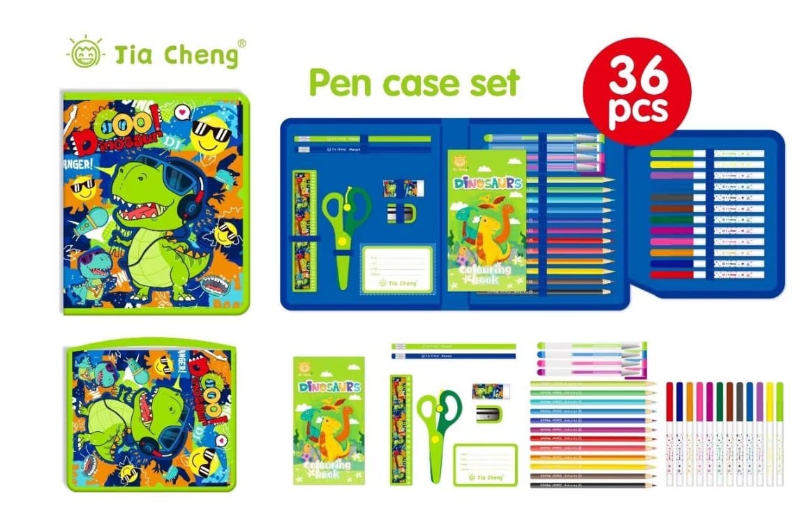 36-Piece Stationery Art Coloring Set With Pencil Case