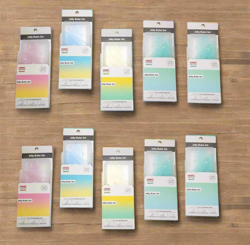 4 in 1 Transparent  Protractor and Ruler Set