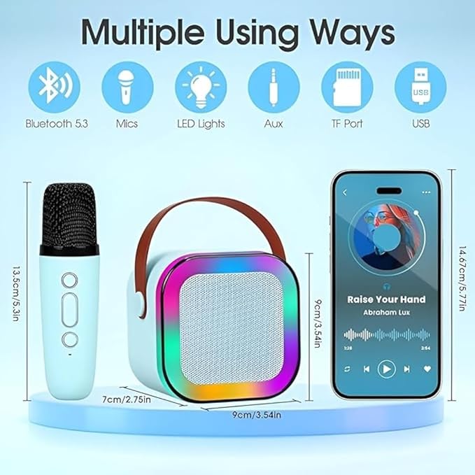 Colorful Bluetooth Speaker with Karaoke Mic System