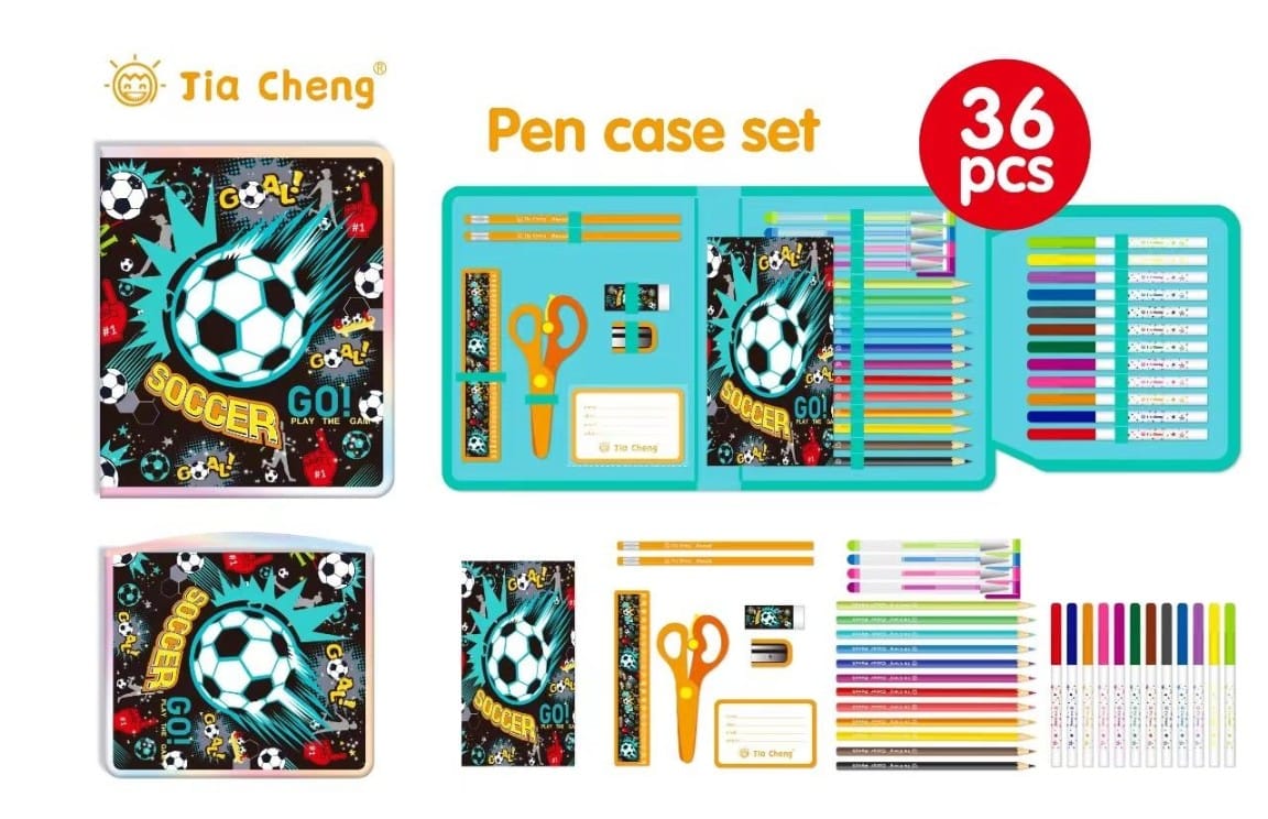 36-Piece Stationery Art Coloring Set With Pencil Case