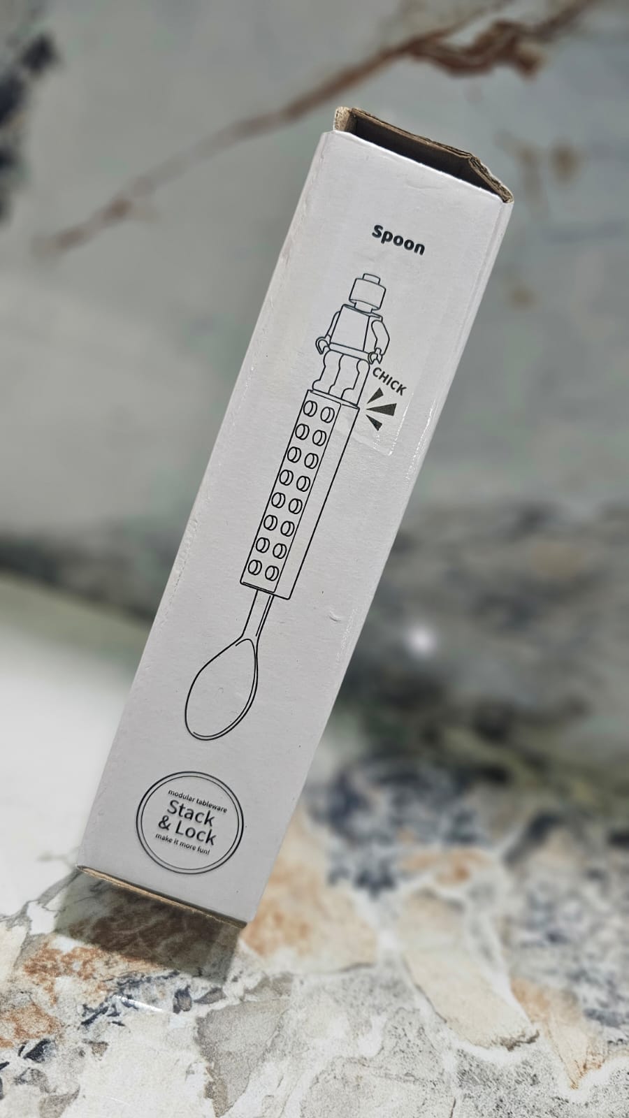 Building Blocks Design Stainless Steel Spoon and Fork Set