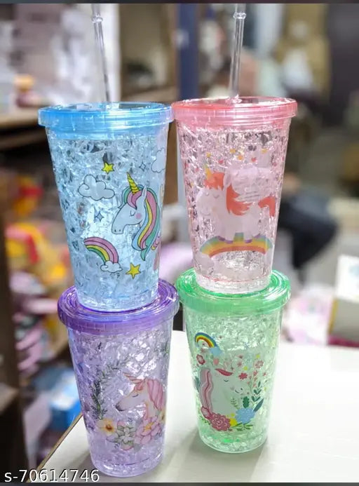 Glitter Plastic Tumblers with Straw