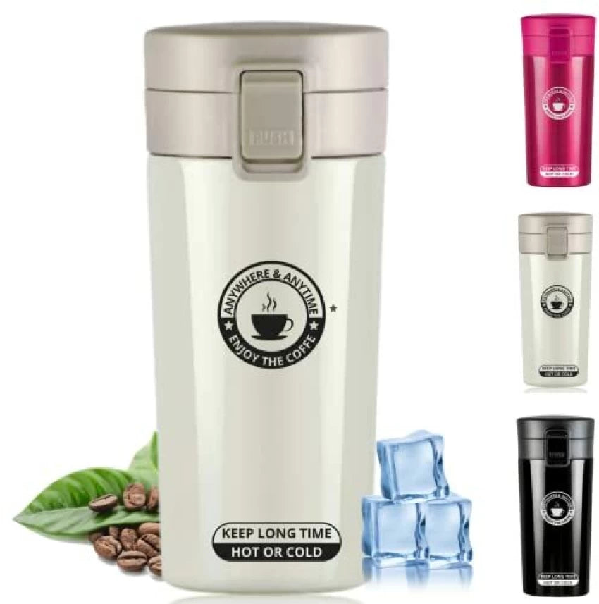 Vacuum Insulated Travel Stainless Steel Coffee Tea Mug, Thermos, Hot & Cold Flask
