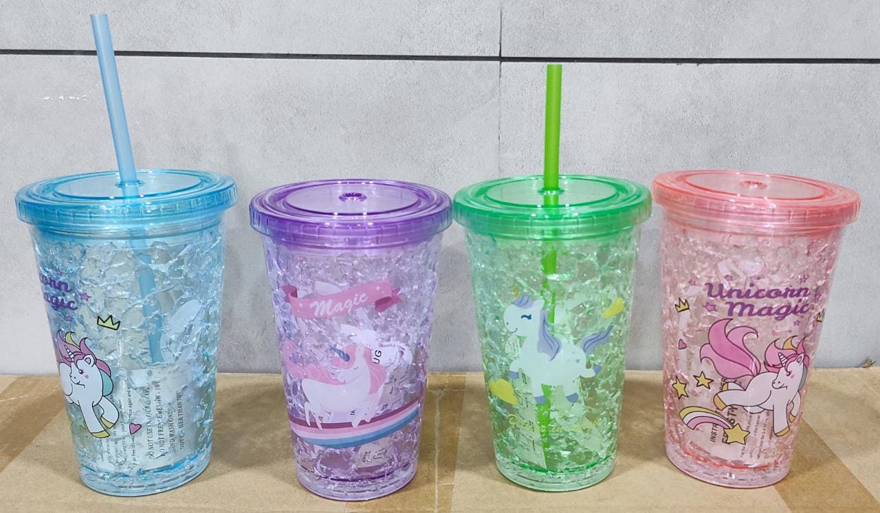 Glitter Plastic Tumblers with Straw
