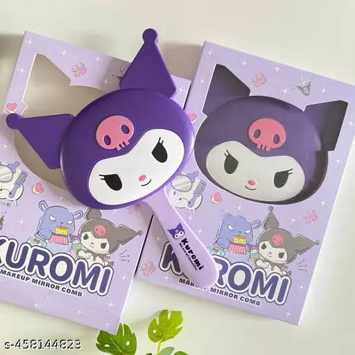 kuromi makeup mirror & comb set