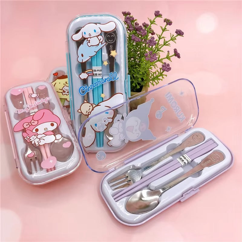 Kuromi Cutlery Set