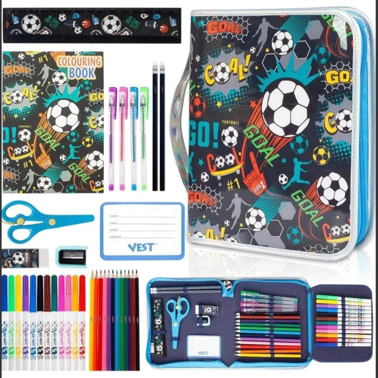 36-Piece Stationery Art Coloring Set With Pencil Case